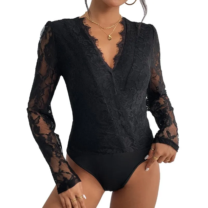 Dames bodysuit met lange mouwen Polyester dames jumpsuit Roupas Femininas Sexy Ropa De Mujer rompertjes voor dames