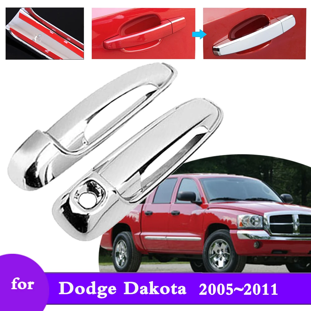 

Chrome Car Door Handle Cover for Dodge Dakota 2005 2006 2007 2008 2009 2010 2011 Ram Dakota Luxury Exterior Accessories Stickers