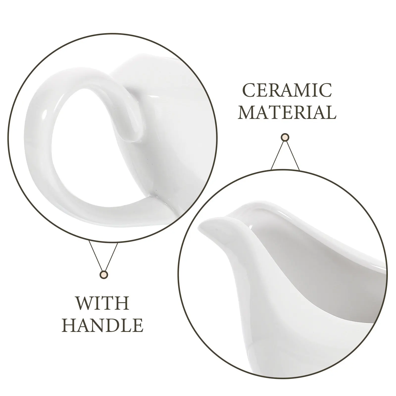 Premium Ceramic Gravy Boat with Handle for Sauce Coffee Milk Yogurt Dressing Serving Home Restaurant Hotel Use Gravy Pitcher