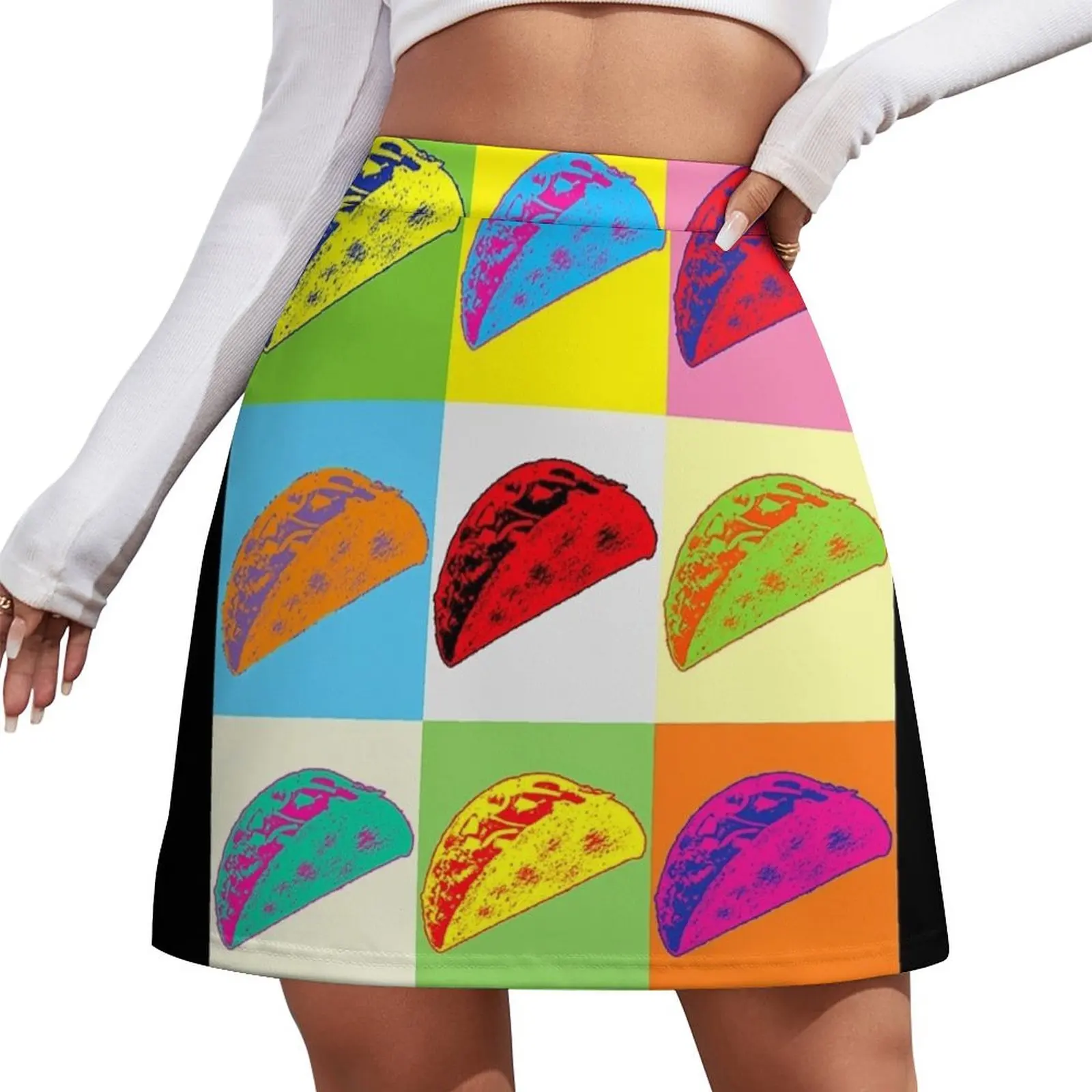 Taco Pop Art Taco - Taco Lover Mini Skirt korean summer clothes Clothing Short women′s skirts Women's summer skirt