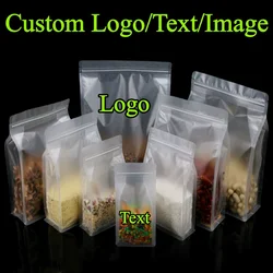 100PCS 3D Stand-up Frosted Plastic Zipper Packaging Bag DIY Logo Candy Coffee Snack Cookie Corn Spice Toys Gift Storage Pouches