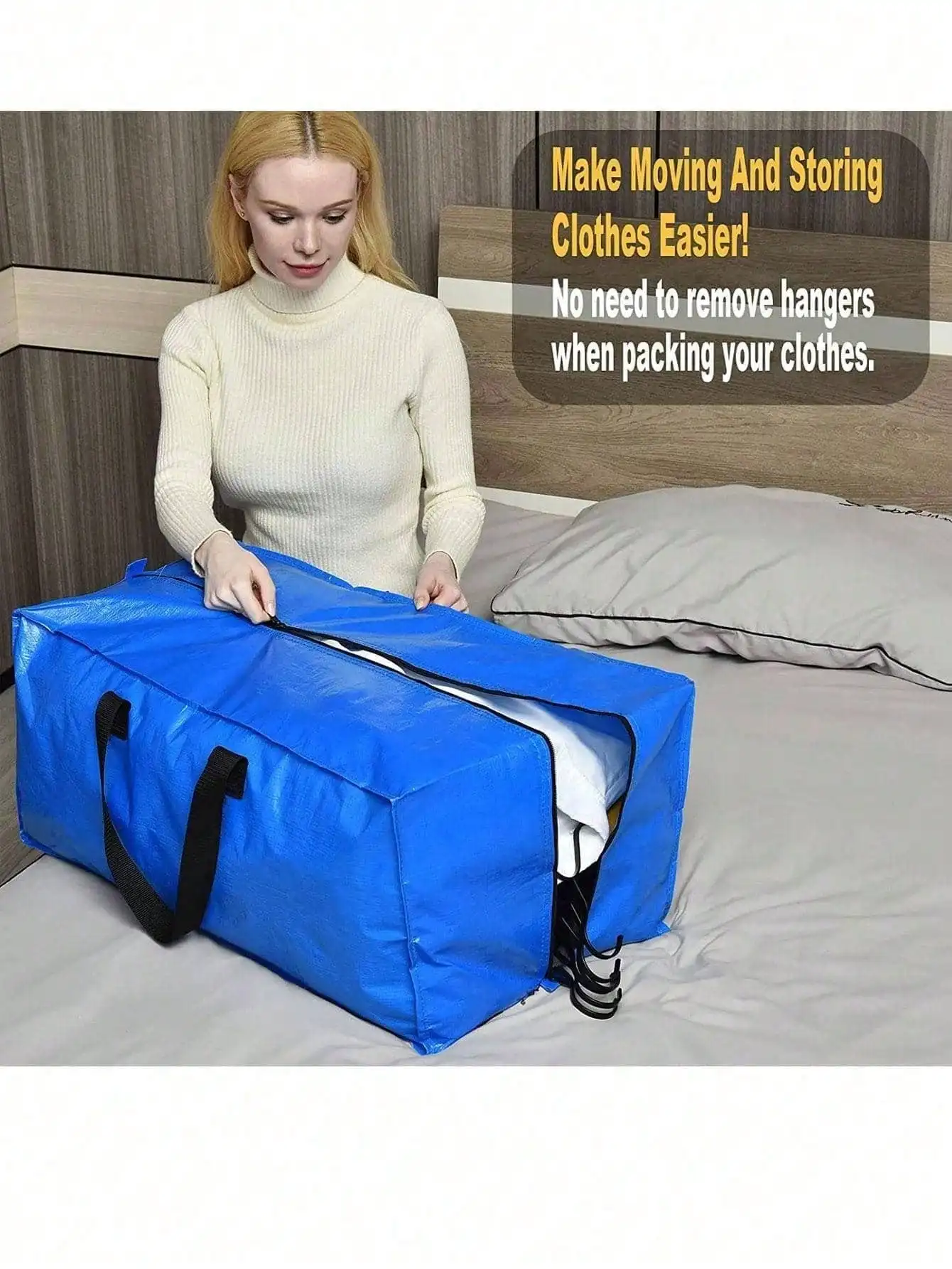 حقيبة تخزين كبيرة جدًا مع سحاب، حقيبة تخزين قابلة للطي شديدة التحمل للسفر، مادة مقاومة للماء ومقاومة للغبار والرطوبة، حقيبة تخزين شجرة عيد الميلاد، حقيبة تخزين كبيرة جدًا لحقيبة تخزين غرفة النوم، حقيبة تخزين كبيرة الحجم لخزانة النوم، متوافقة مع سحاب