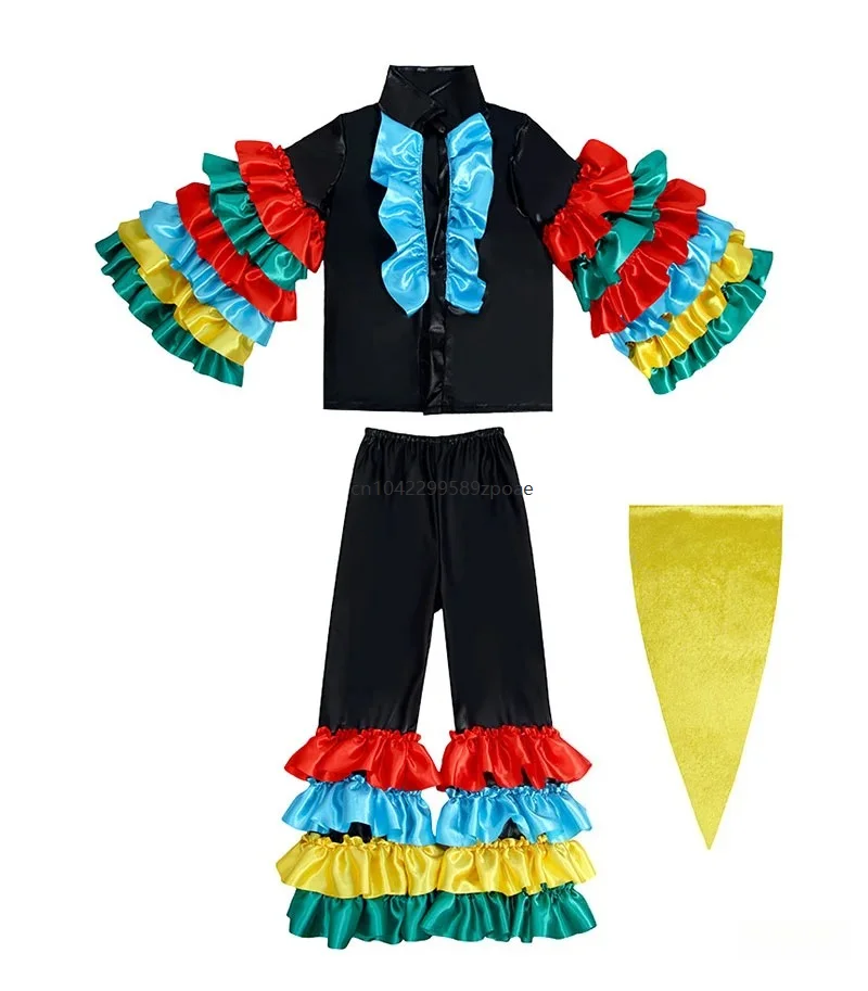 Flamenco spagnolo Rumba Samba Costume da ballo Ballerino brasiliano Ragazzi Ragazze Costume Cosplay Ragazzo Carnevale Abito Body Set