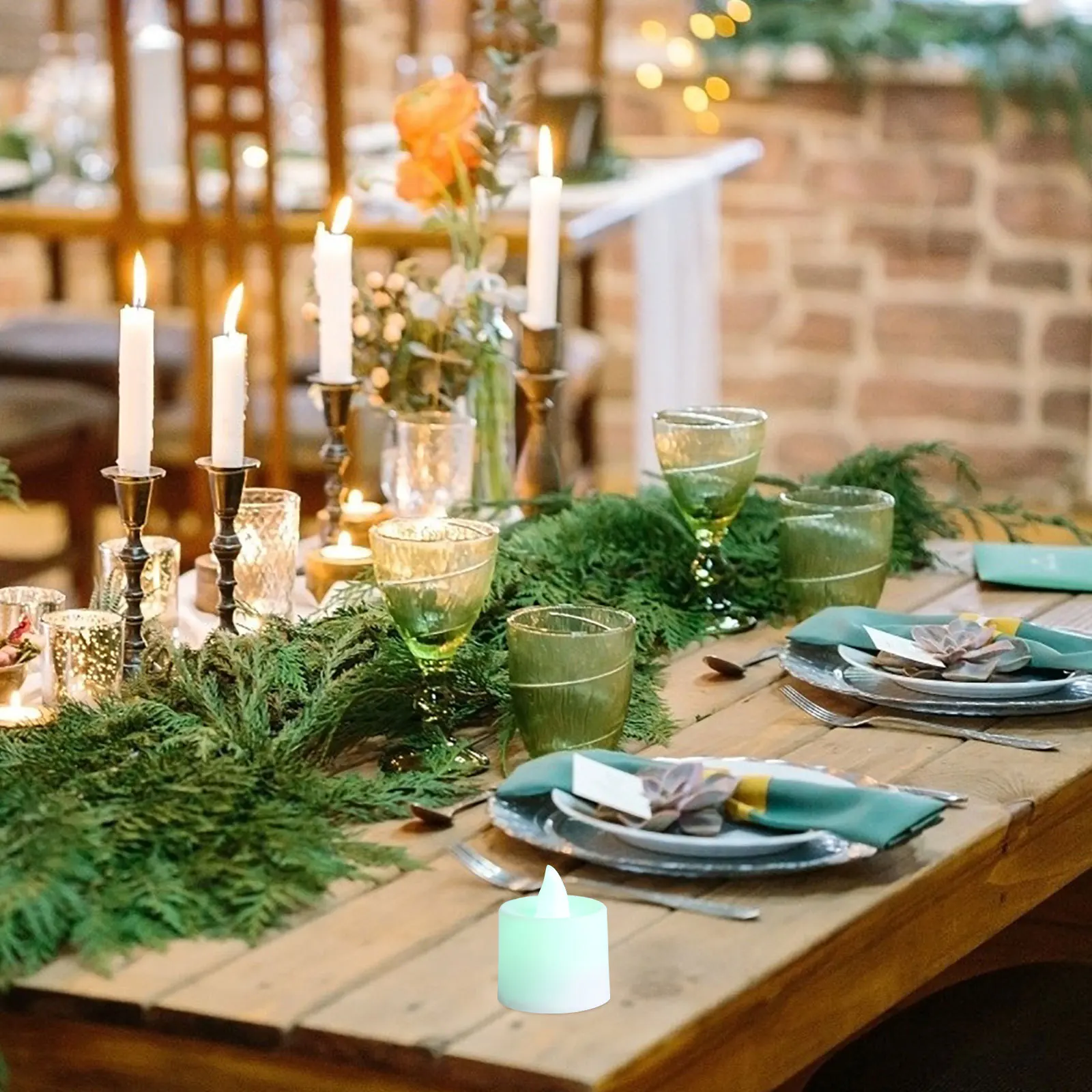 7 ألوان متغيرة LED شموع عديمة اللهب ضوء رومانسي لحفلات الزفاف ديكور داخلي وخارجي يعمل بالطاقة