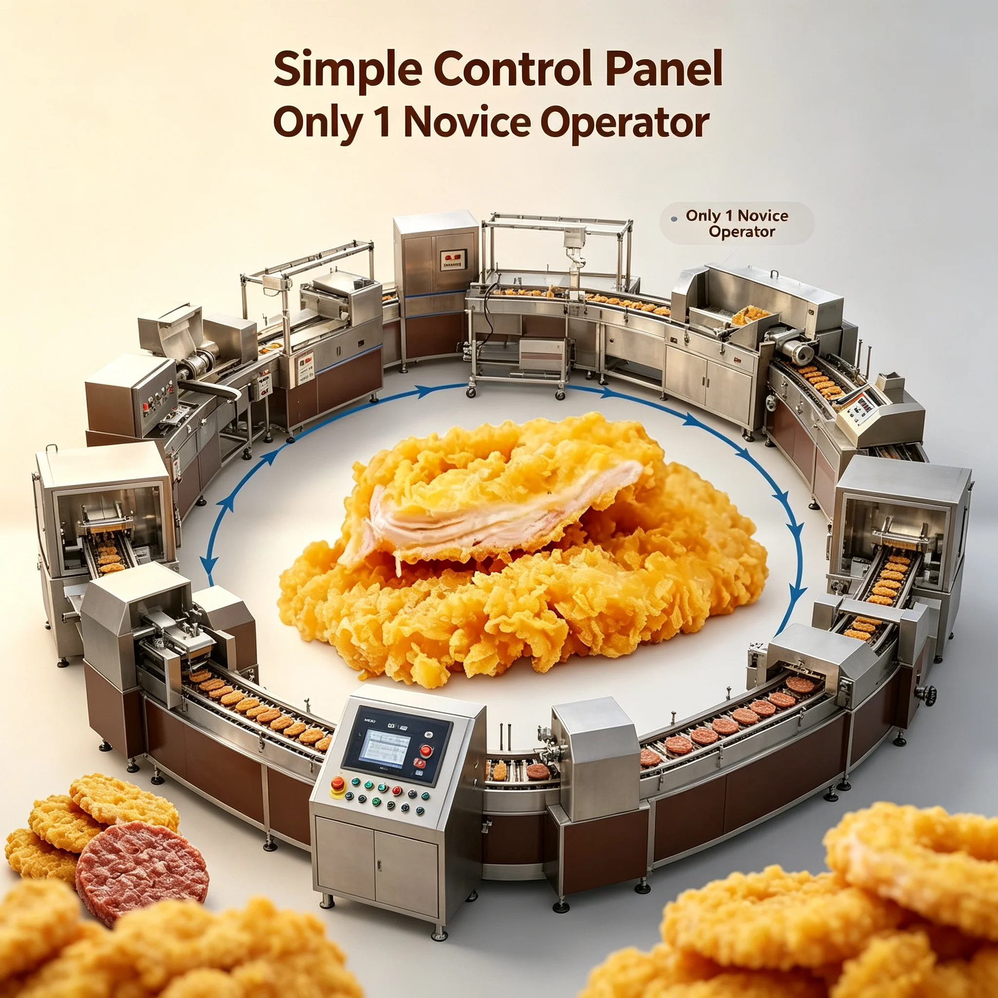 Easy‑to‑disassemble Hygienic Production Gear for Chicken Nugget Beef Patty Food‑safe Snack Mass Processing