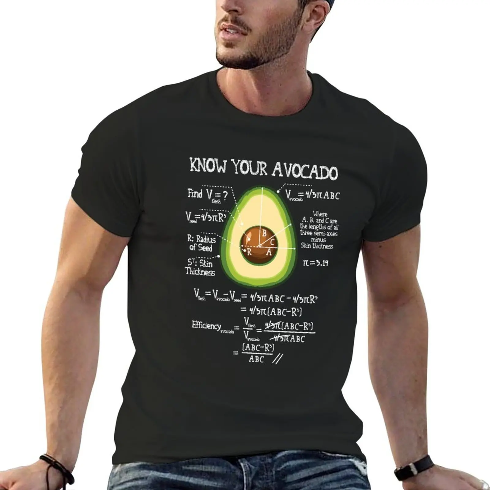 Funny Avocado Vegan Women Men Know Your Avocado Math T-Shirt vintage graphic tee plus size tops boys whites mens t shirts pack