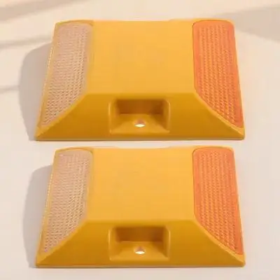 2 قطعة عاكسات الطريق ترصيع بلاستيكية عالية الوضوح للطرق السريعة درب الممشى توجيه السلامة سهلة التركيب لا أدوات المطلوبة #6