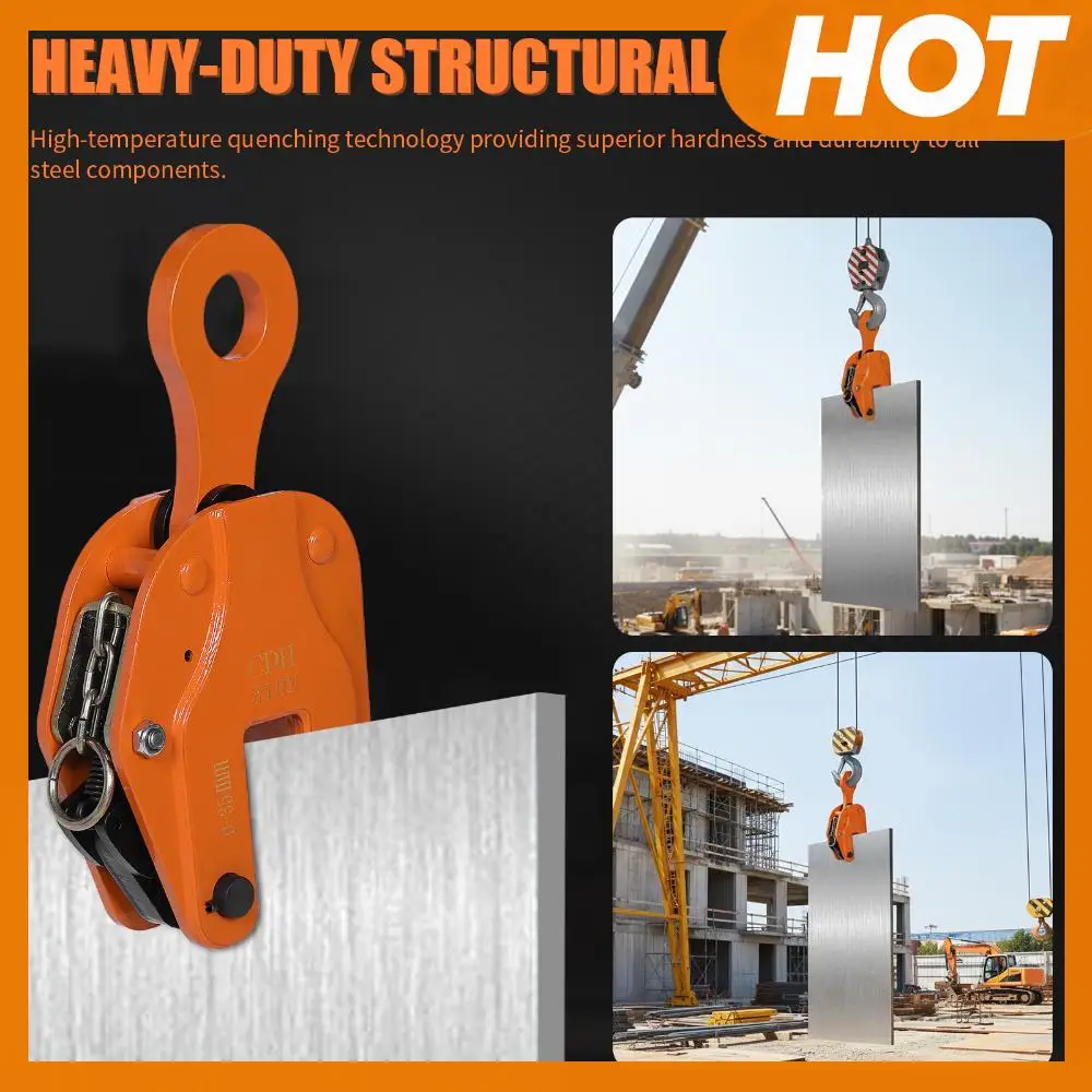 

Vertical Lifters Alloy Plate Tongs Wear Resist Vertical Plate Lifting Clamp Anti-Slip for Industry Crane Home Business