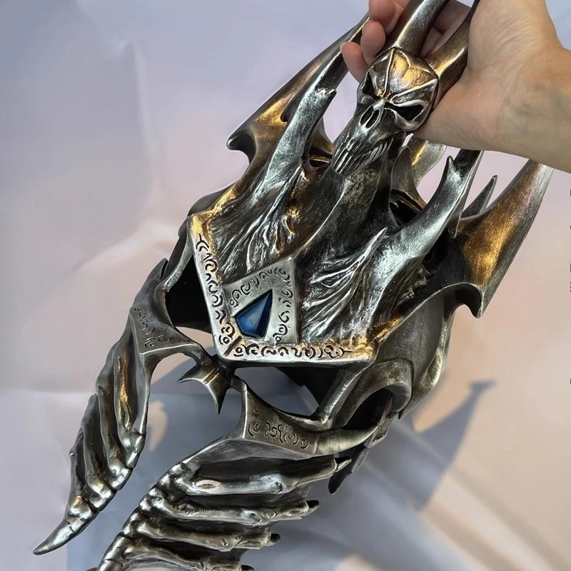 

Cosplay Prop Toy WOW Lich King Helmet Resin Include Stand Collection Figure Costume Party Model Brithday Gift Child Gift