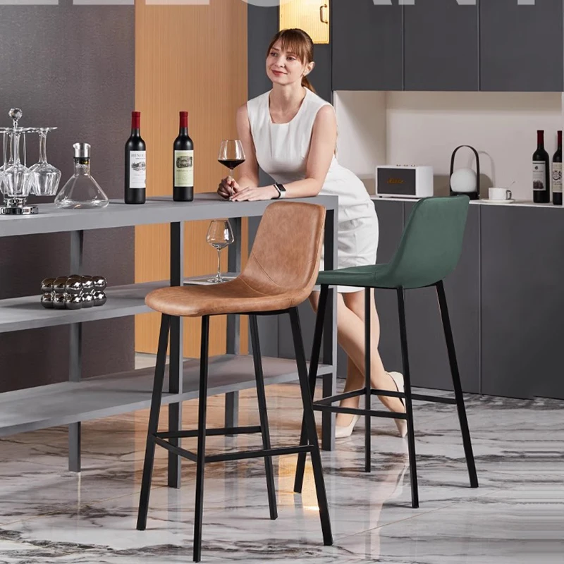 

Luxury Nordic Reception Bar Stool Minimalist Backrest Nordic Kitchen Modern Island Stool Ergonomic Design Stoel Furniture XR50BY