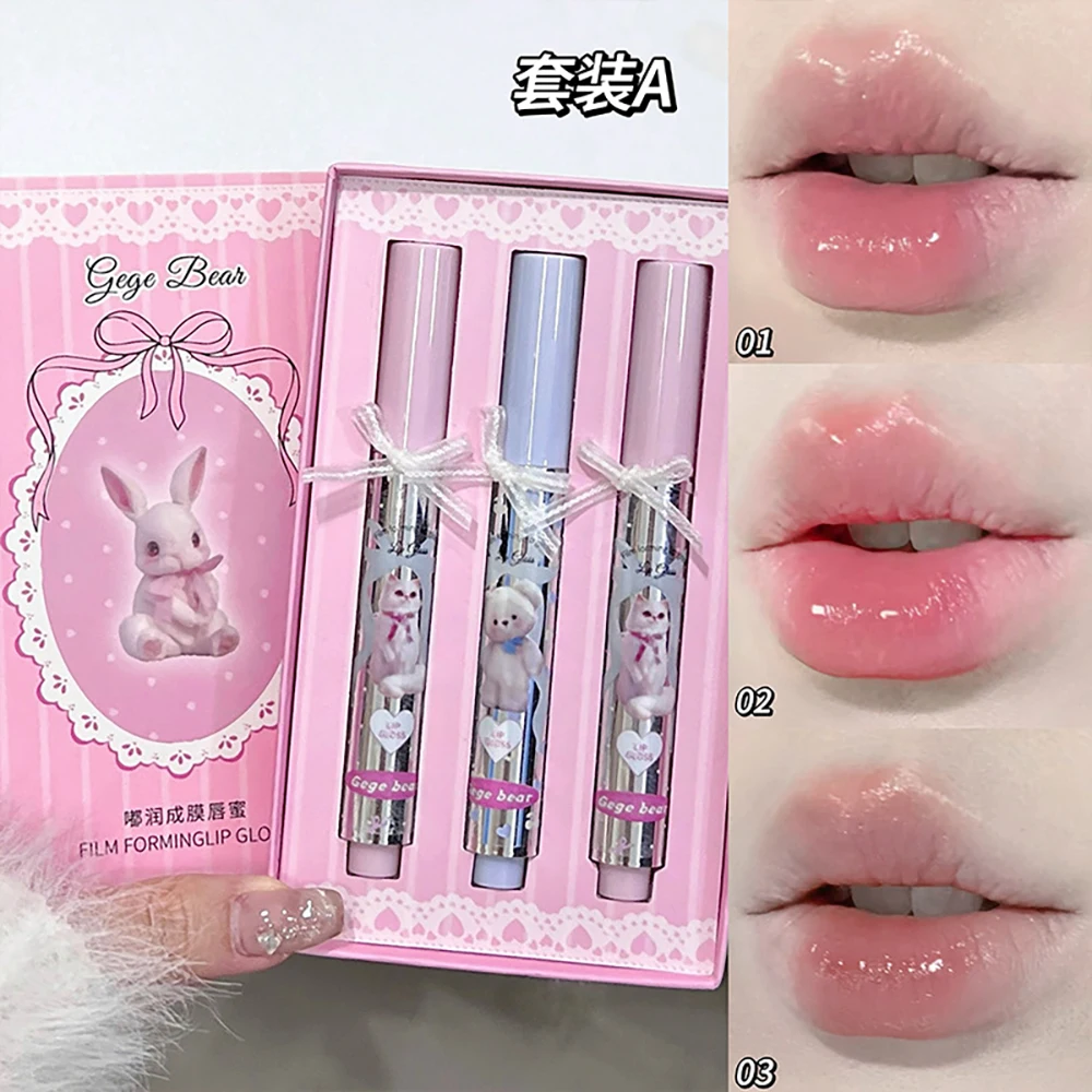 

6 Color Durable Waterproof With Built-in Sponge Brush Head Velvet Lip Gloss Moisturizing Film Forming Lip Care Lipstick