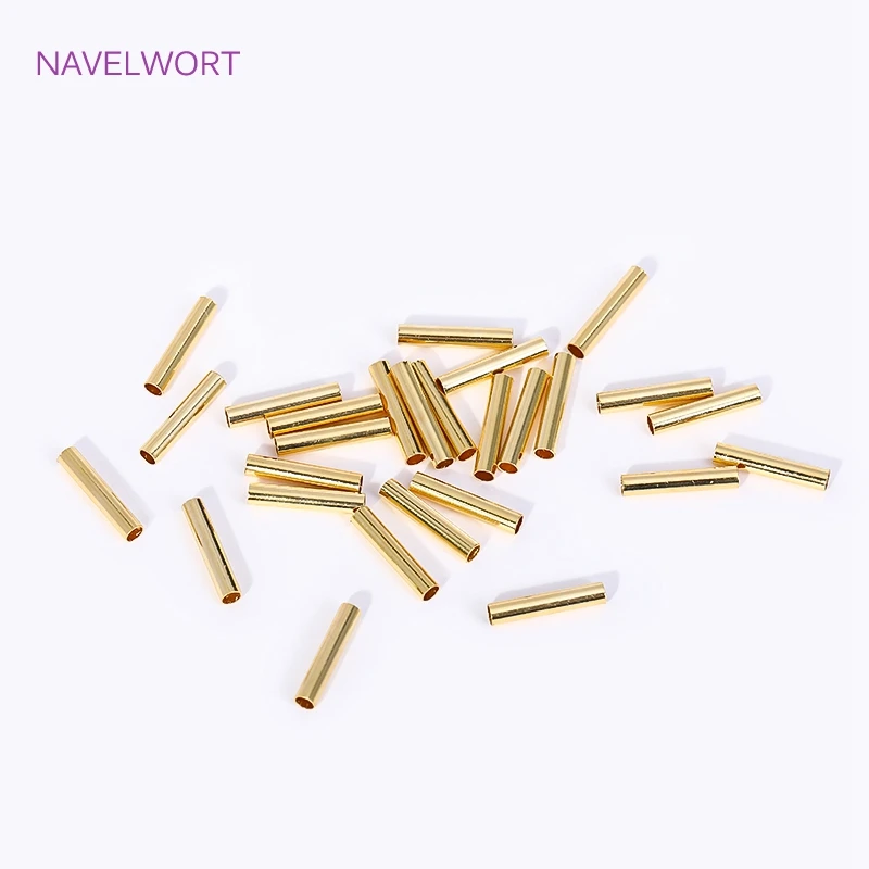 

18K Gold Plated 2*10mm Tube Beads Spacer Beads For Jewelry Making,Brass Smooth Tube Beads DIY Jewelry Material Wholesale