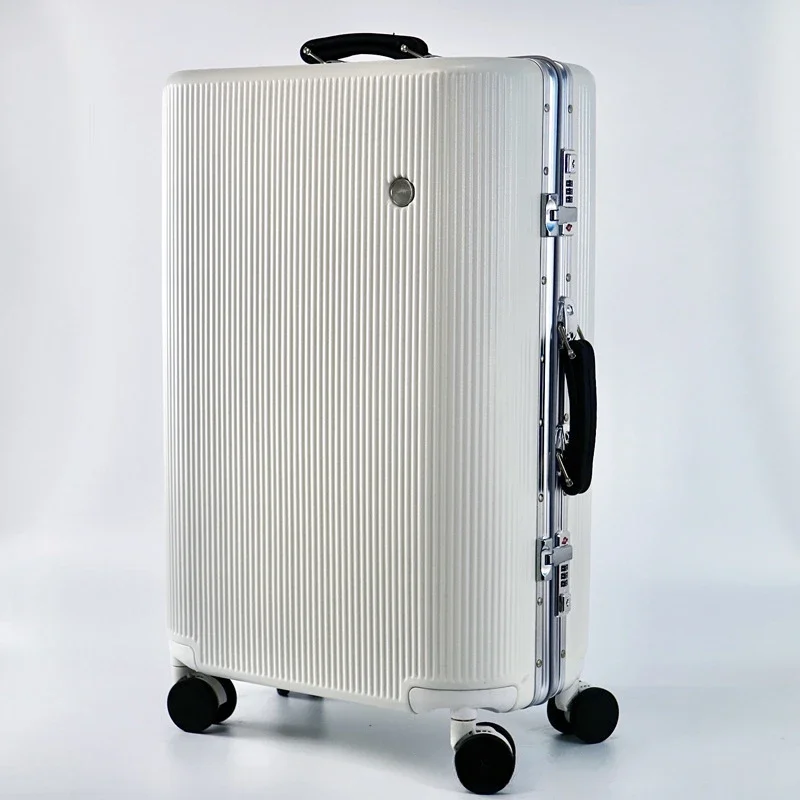 Aluminum Frame Large Capacity Luggage password Travel Suitcases with Mute Wheels Fashion ABS+PC Lightweight Luggage Travel Bag