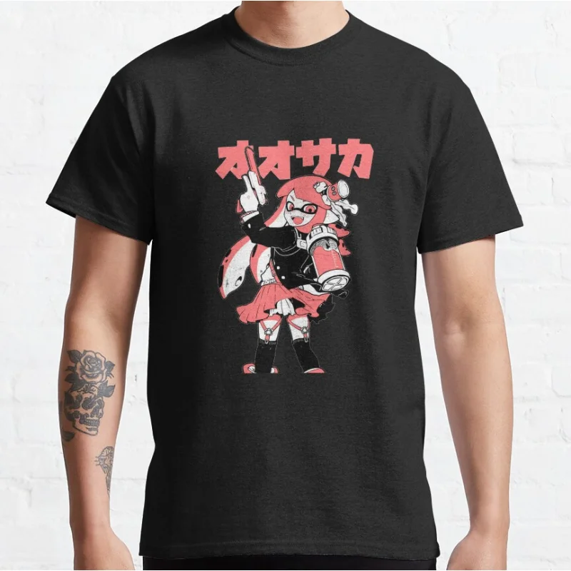 

Splat pink 80s Vintage cute Cartoon Video game Splatoon Anime Graphic T Shirts large size y2k clothing Adult tops S-6XL