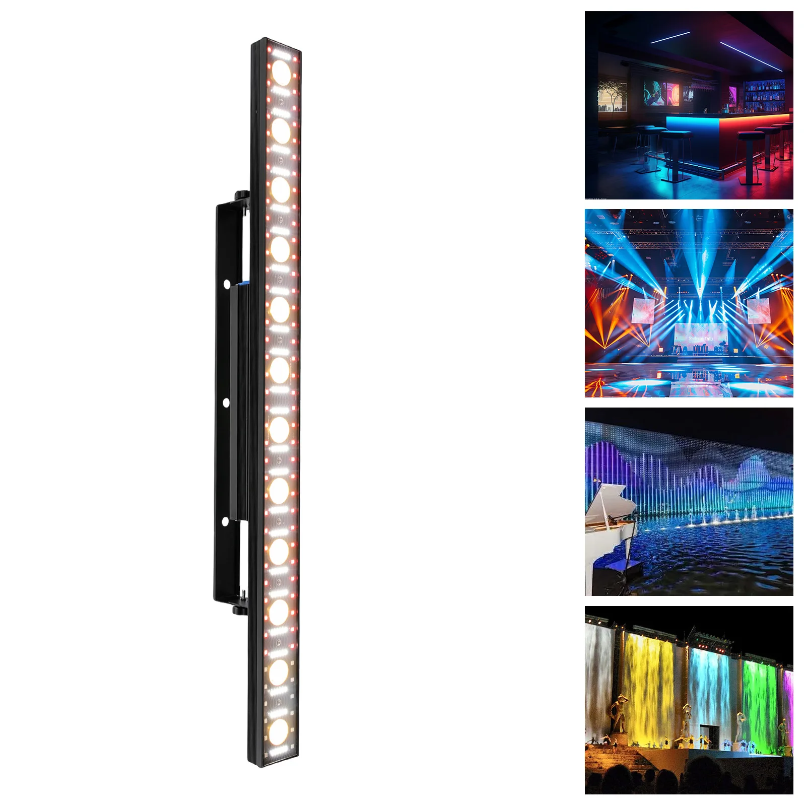 RGB Wash Light Bar Stage Light Bar LED RGBW 150W Standar AS 1200Hz Aluminium Cor Hitam