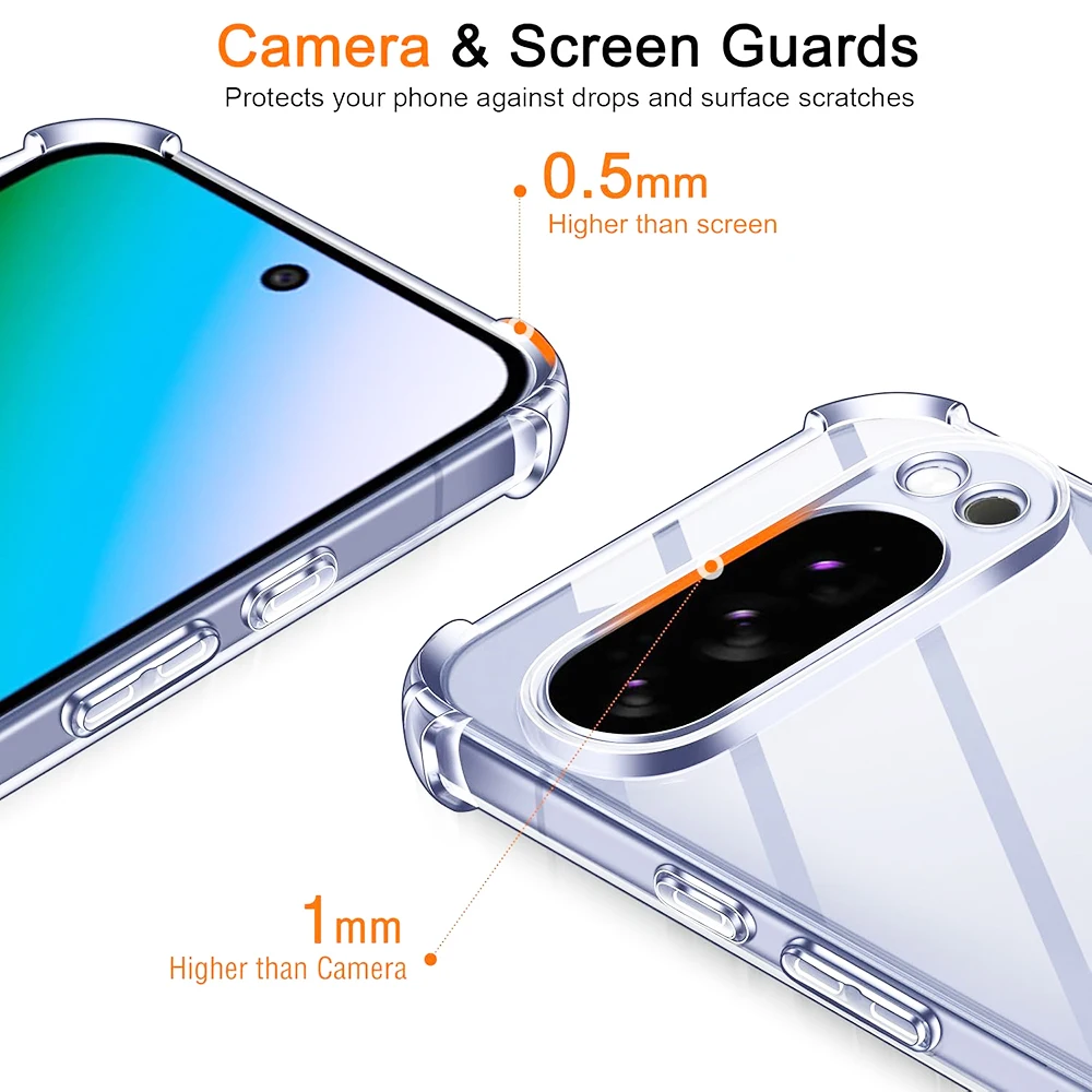 เคสซิลิโคนกันกระแทกแบบ 3 มิติ พร้อมถุงลมนิรภัย สำหรับ Google Pixel 10 9 Pro XL 9A โปร่งใสบางเฉียบ สำหรับ Google10 5G