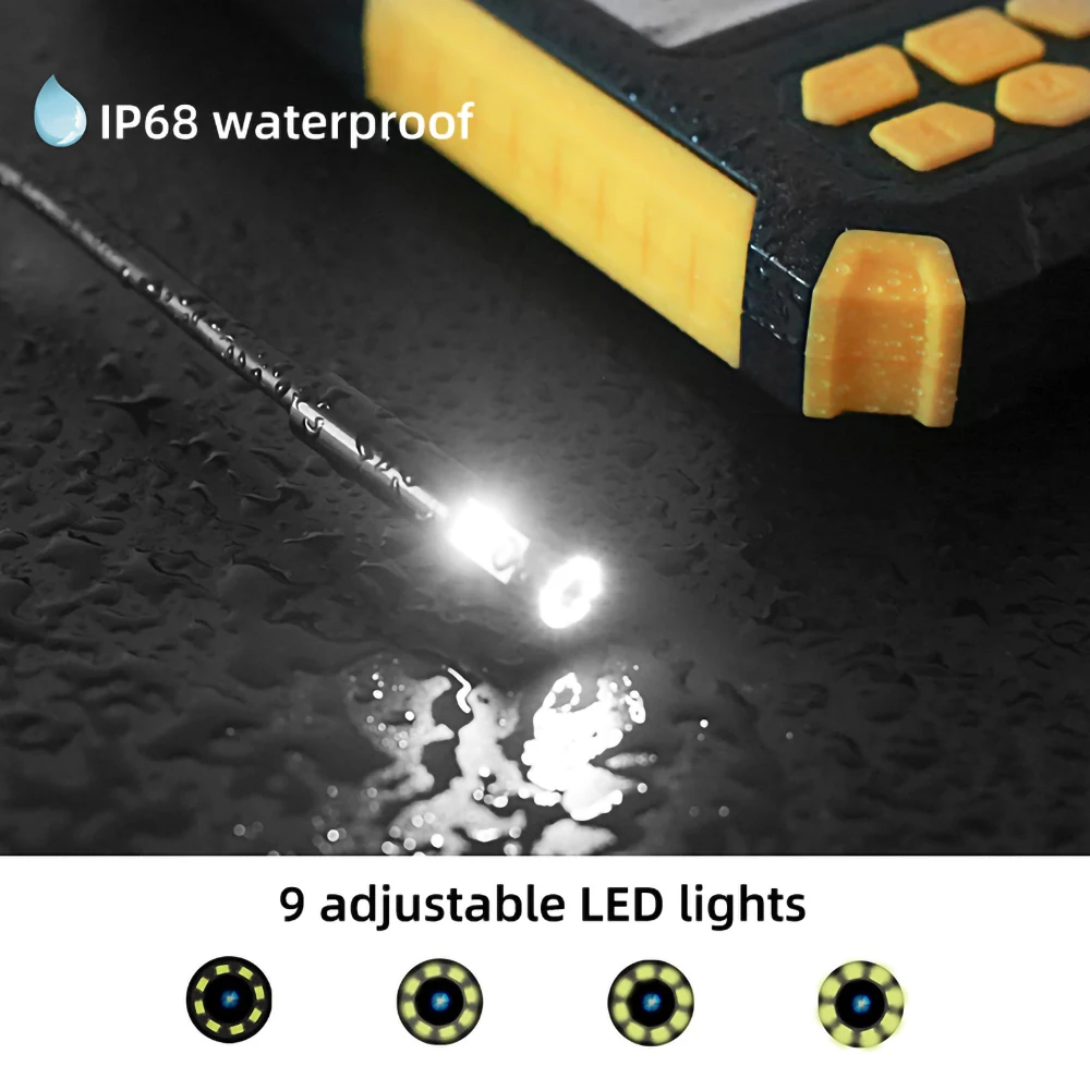 Industrial Endoscope 5.5/8mm 1080p Dual-Lens Pipeline Camera Maintenance Visual Peep Mirror 4.3 Inch Ips Full Color Screen