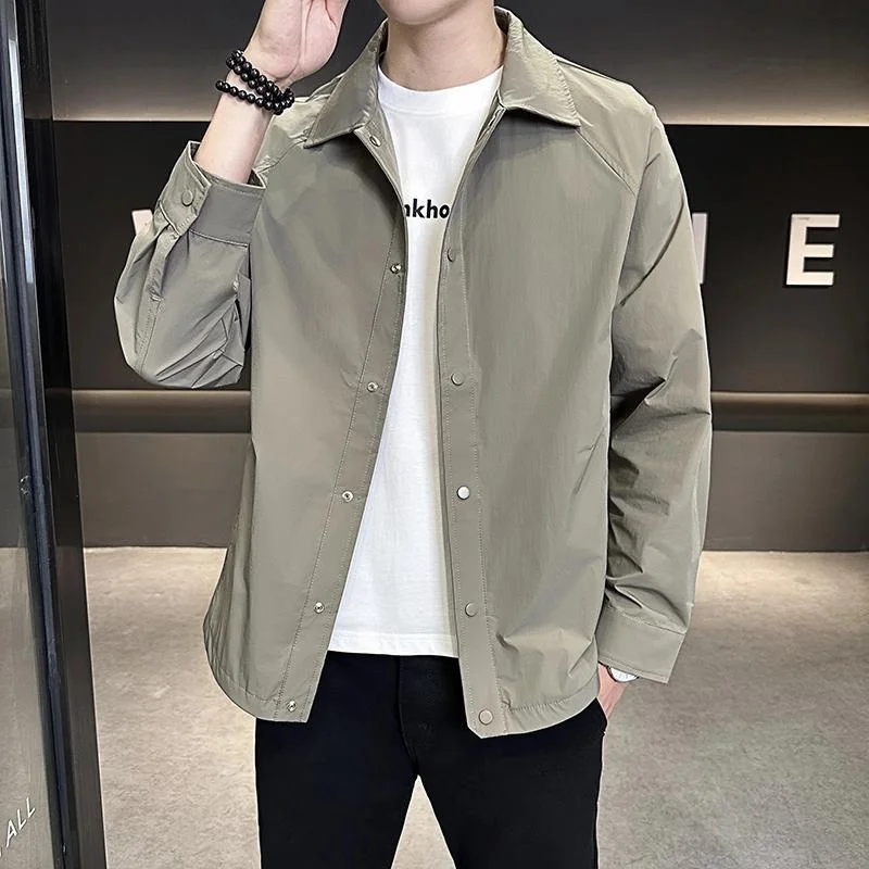 

Мужская рубашка из ледяного шелка с длинным рукавом: тонкая, дышащая, легкая, из полиэфирного волокна, с охлаждающим эффектом, стильная, летняя новинка