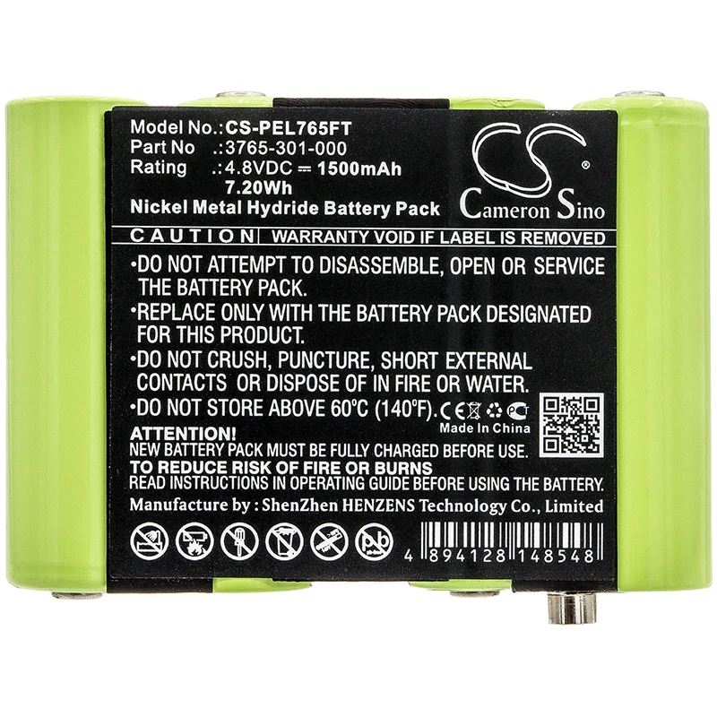 

GreenBattery CameronSino 1500mAh 4.8V 7.20Wh Flashlight Ni-MH Battery for Pelican 3765-301-000 3769 3760Z0 3715Z0 LED ATEX 2015