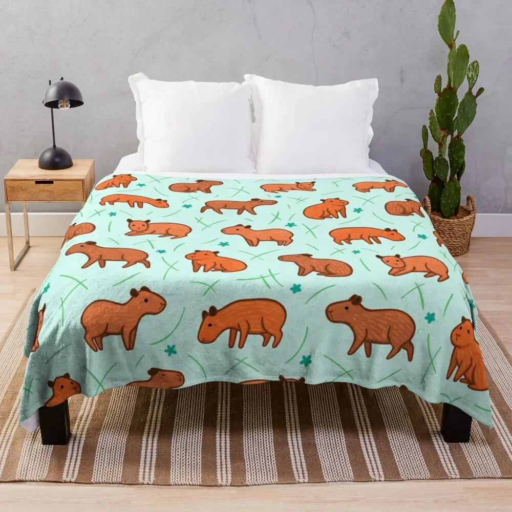 

Capybara Pattern Throw Blanket Baby Polar Giant Sofa warm for winter Blankets