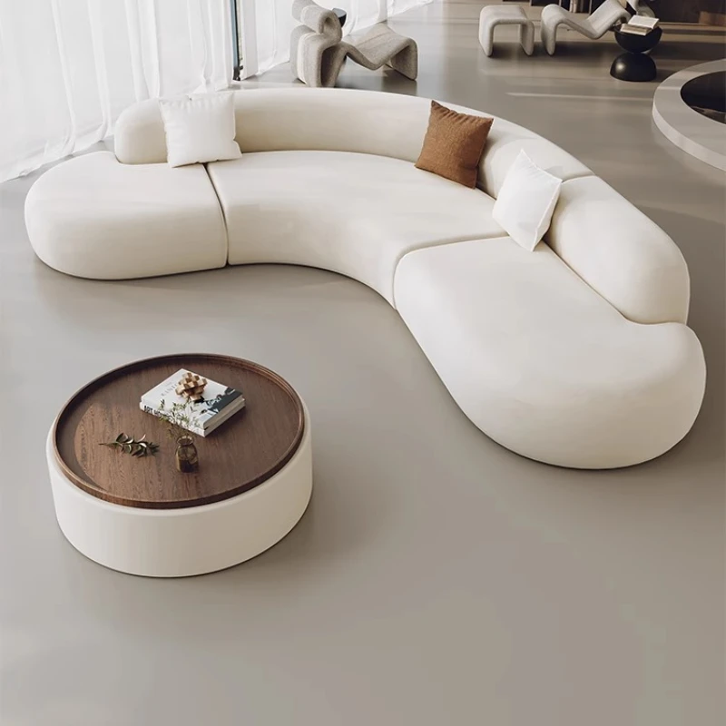 

Curved corner sofa living room simple modern Internet celebrity special-shaped beauty salon office rest area reception designer