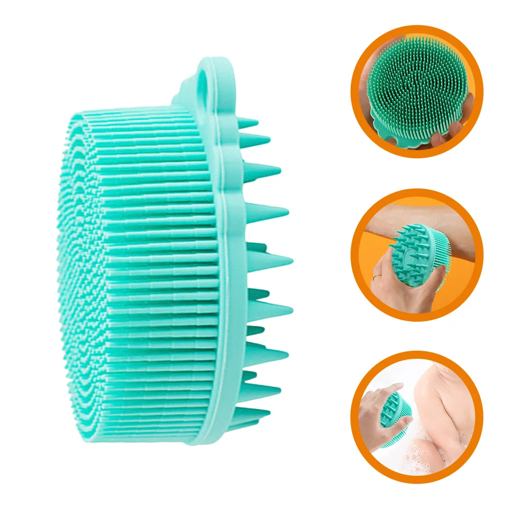 Sensory Tactile Brush Silicone Baby Shower Sponges Scrubber Bathing for Hair Showering Body Tool Washing Head