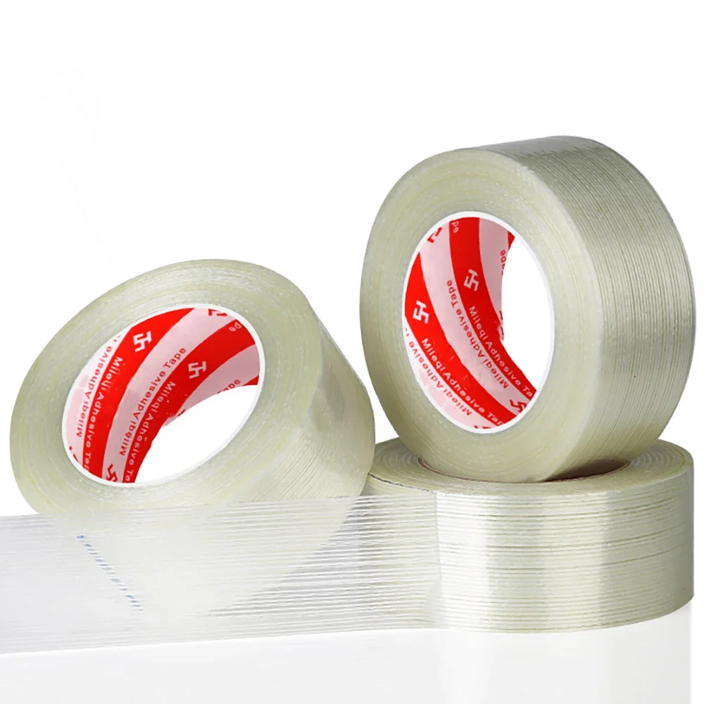 1-4 рулона прозрачной ленты, одностороннее стекловолокно, прочная фиксированная лента, уплотнительная лента, упаковочная лента для электрического холодильника