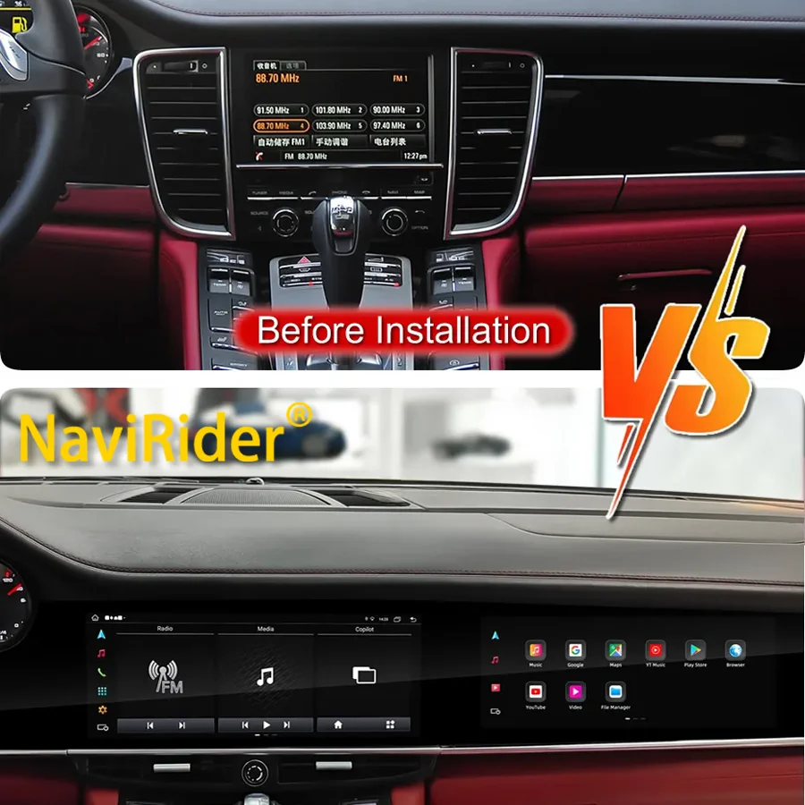 

RHD LHD 12,3-дюймовый двойной экран для Porsche Panamera 970 2010-2016, автомобильный радиоприемник Android 13, мультимедийный видеоплеер, навигация Carplay