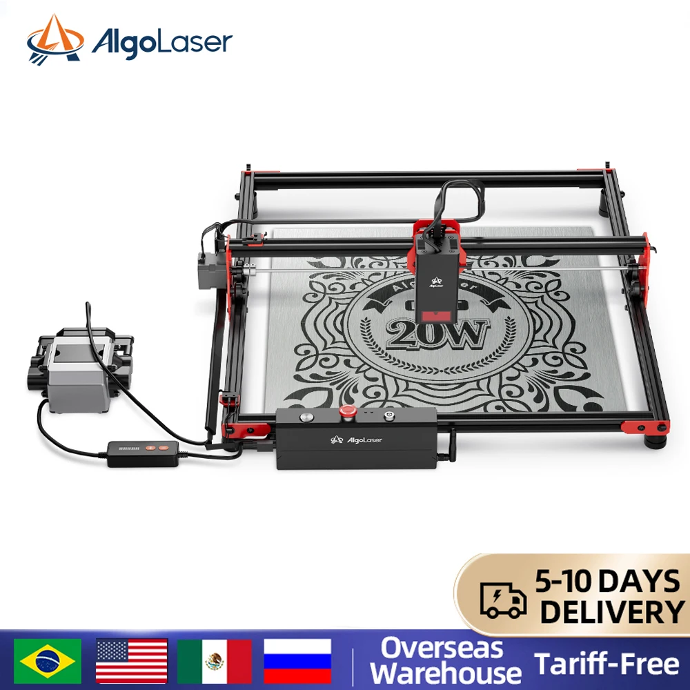 AlgoLaser 130W Laser Engraver 20W Output CNC Laser Cutter DIY Laser Engraving Machine Cutting Tool for Metal Colorizing  Wood