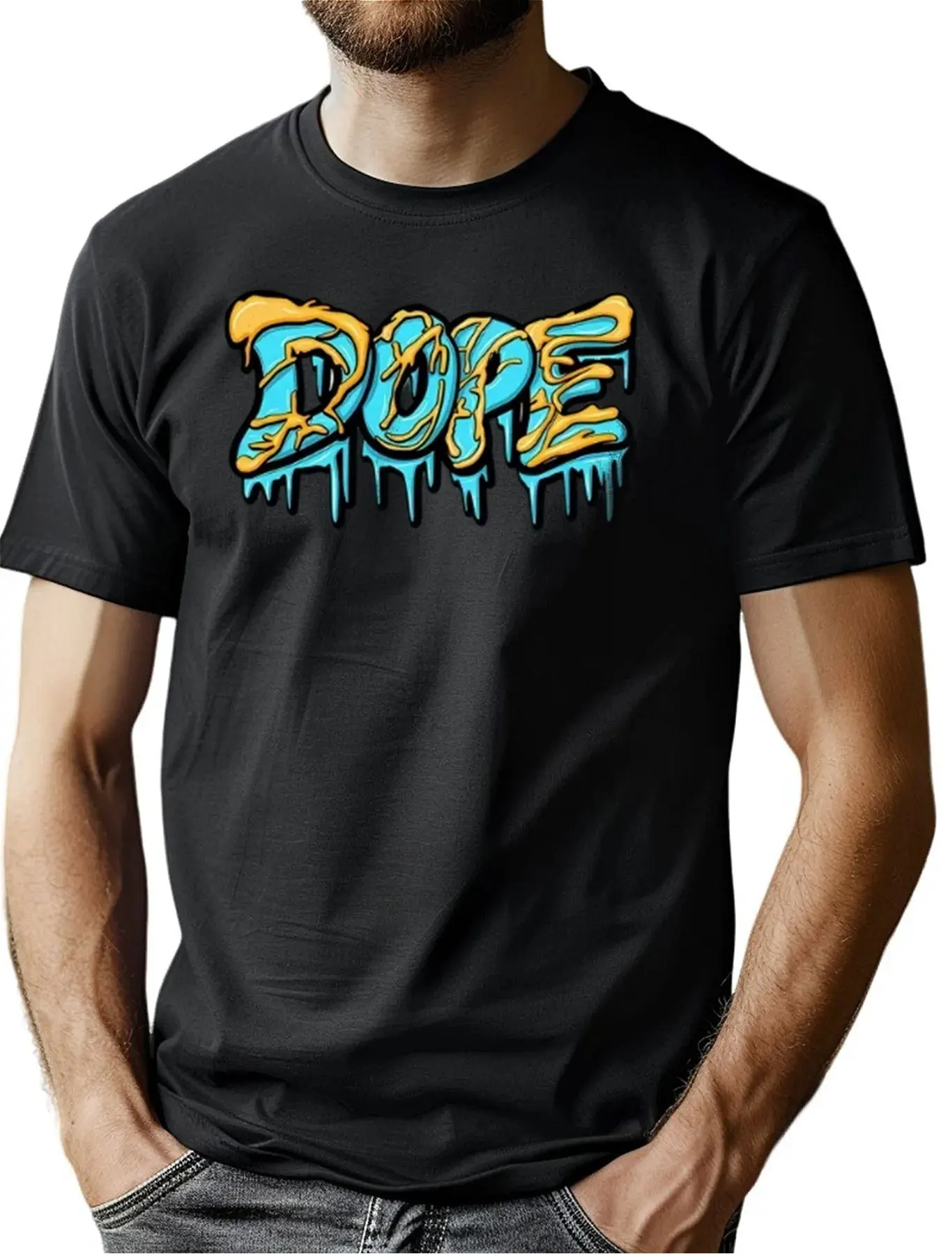 

Dope Statement Print Premium Cotton Crew Neck Tee Comfort Stretch Fit Machine Washable Christmas Present For Him Outdoor Versati