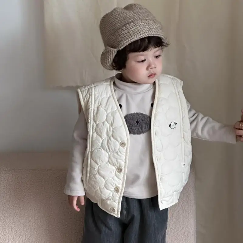 

2025 Winter New Baby Sleeveless Warm Vest Infant Girls Fleece Vest Cardigan Plus Velvet Thick Toddler Warm Jacket Baby Clothes