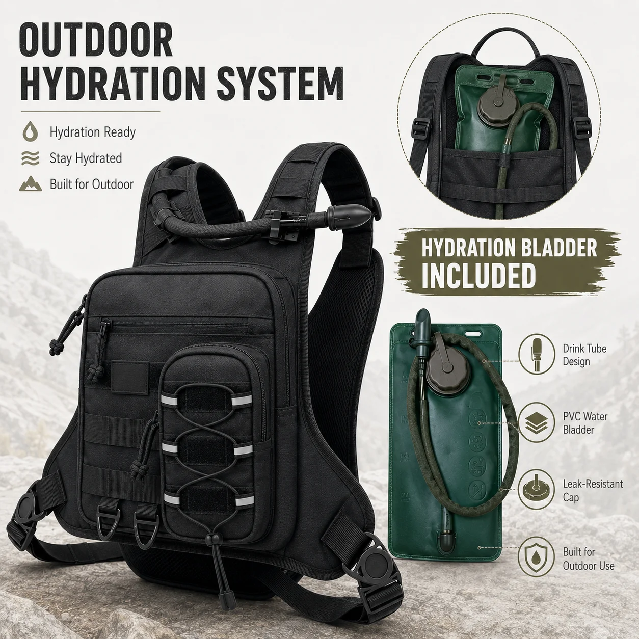 Tactical Chest Bag Outdoor Hik - Cycling Gear Backpack review and price