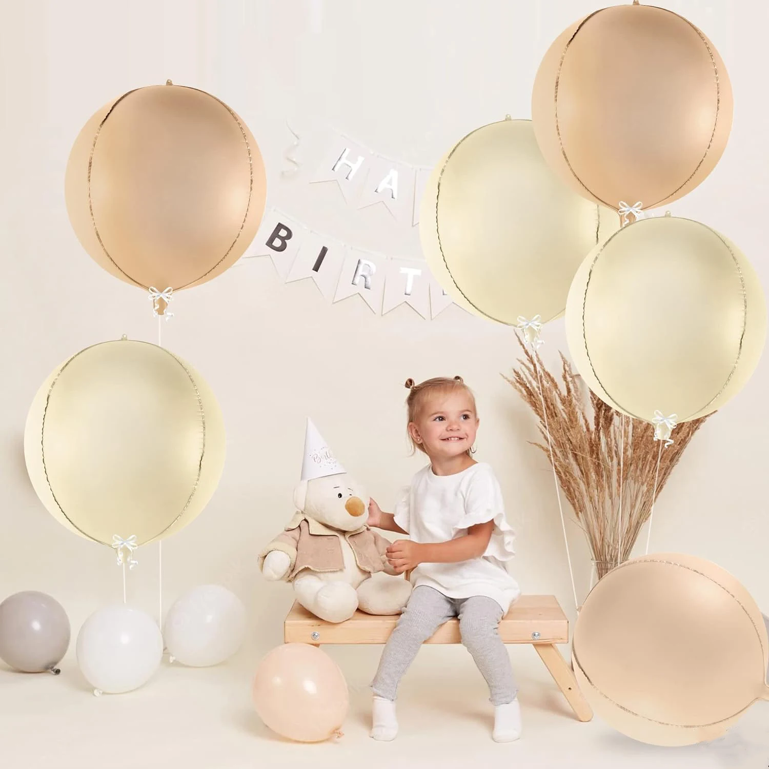 2/3/5pcs 22inch 4D Round Foil Balloons Cream Caramel Helium Balloon for Birthday Party Wedding Decoration Baby Shower Supplies