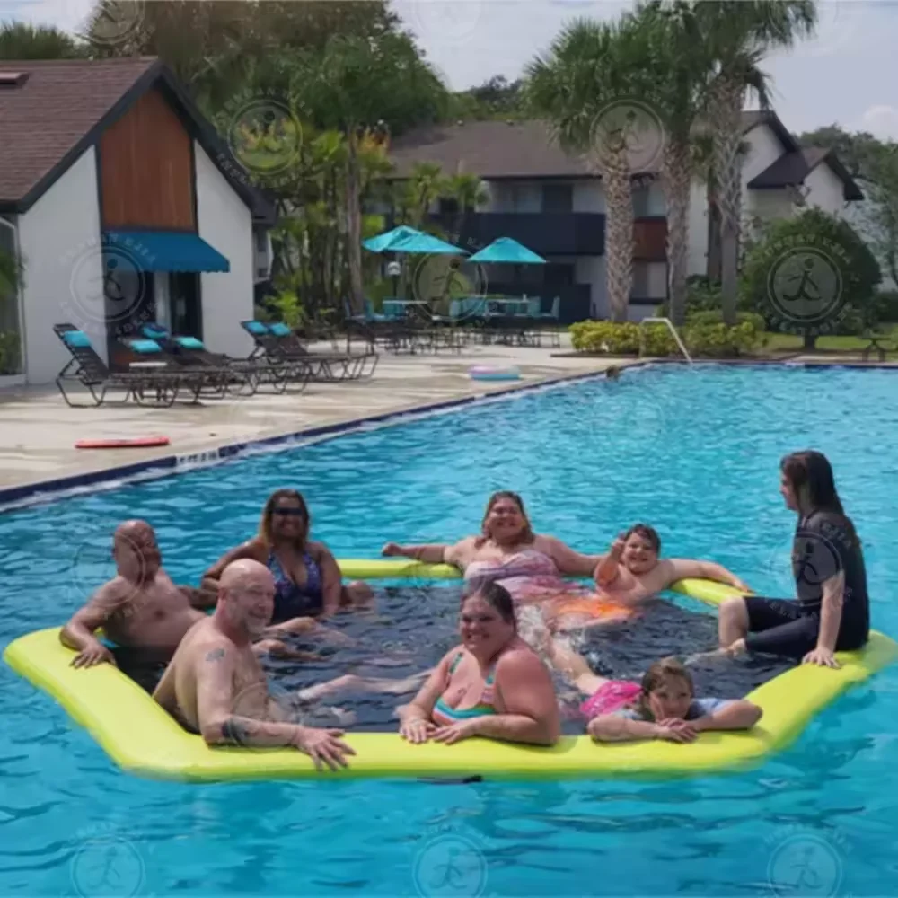 Water Hammock Floating Platform Inflatable Tanning Pool Lounger Float Sun Tan Tub Pool Air Sun Pad