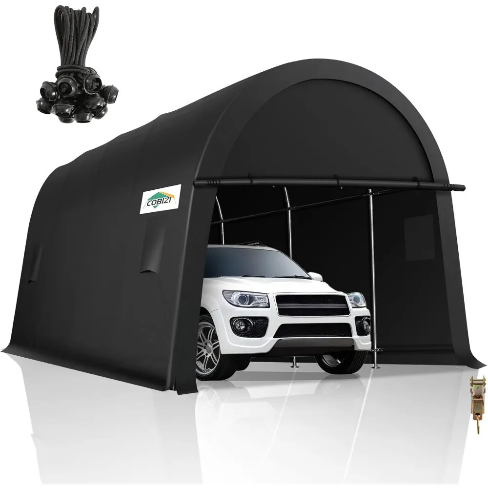 

Carports 10x20 Heavy Duty Portable Garage with Removable Doors & Vents, Large Space Anti-Snow Waterproof Car Canopy Porta