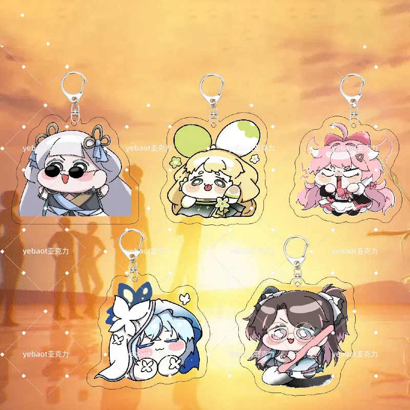 Hot Game Wuthering Waves Q-version Character Yin Lin Jin Xi An Ke Keychain Acrylic Pendant Bag Accessories Pendant Gift