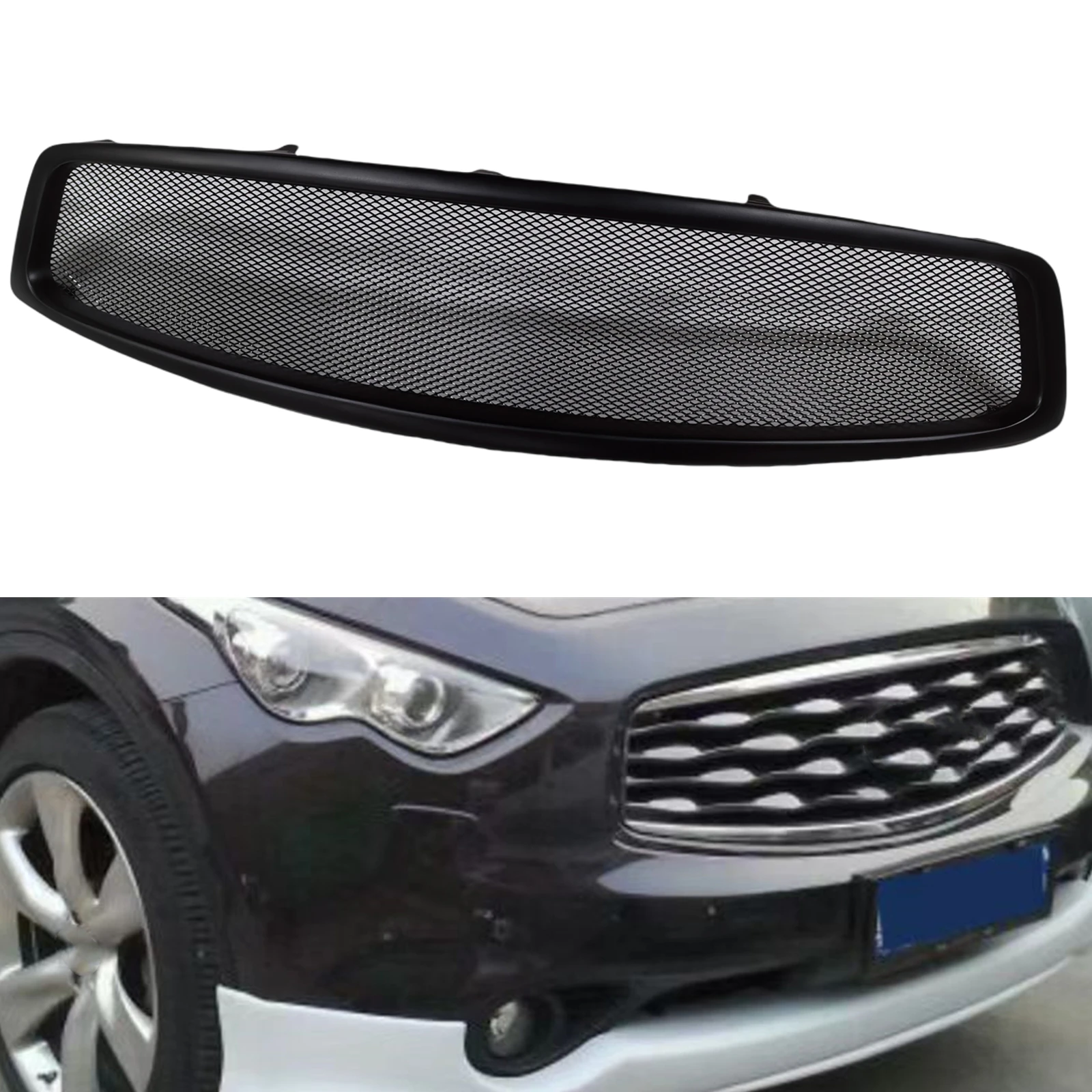 

For Infiniti FX35 FX37 FX50 2009-2011 Front Grille Racing Grill Real Carbon Fiber/Fiberglass Car Upper Bumper Hood Radiator Mesh