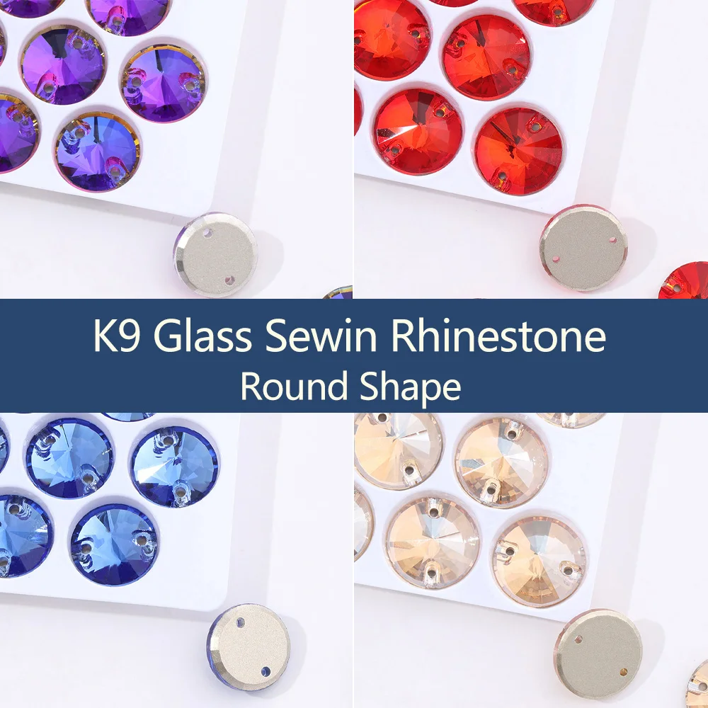 

Sew On Rhinestones Round Crystals Glitter K9 Glass Strass Gems for Dress vestidos costura стразы пришивные