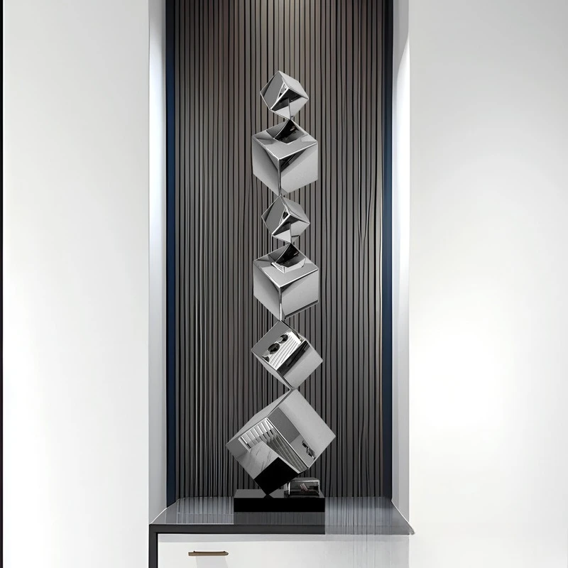 

Современные креативные художественные украшения из нержавеющей стали, современный домашний кабинет, поделки, геометрический домашний декор, модель дома