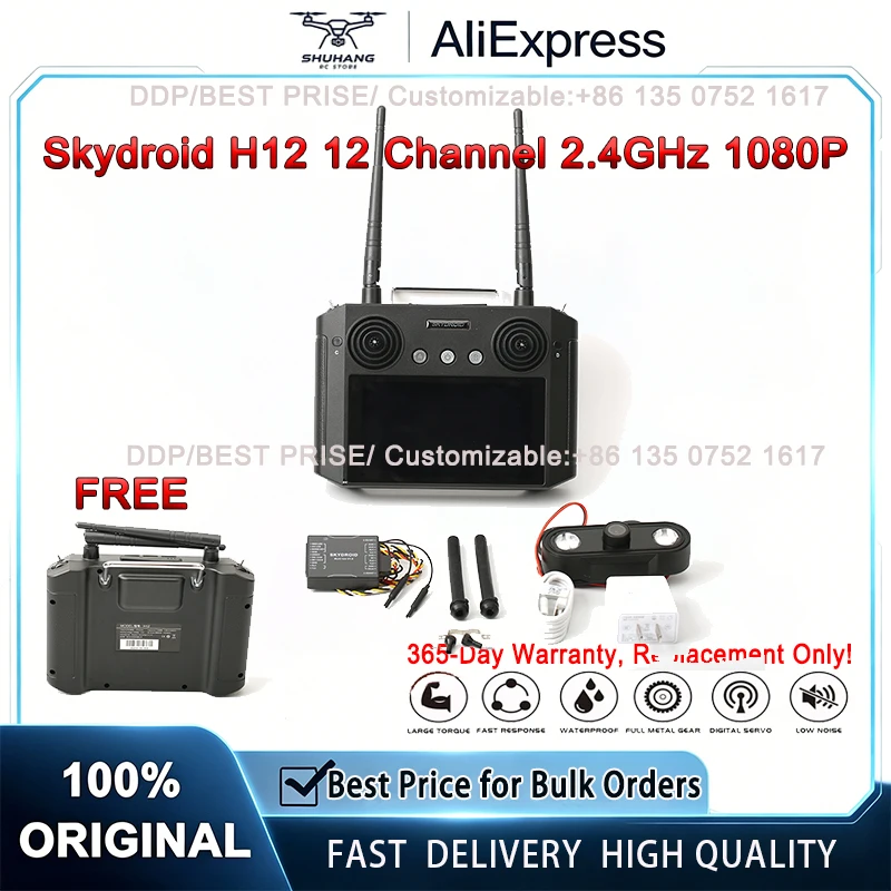

Skydroid H12 3-in-1Android RC Transmitter 12CH 2.4GHz 1080P Digital Image Transmission Agricultural Reconnaissance Drone Control
