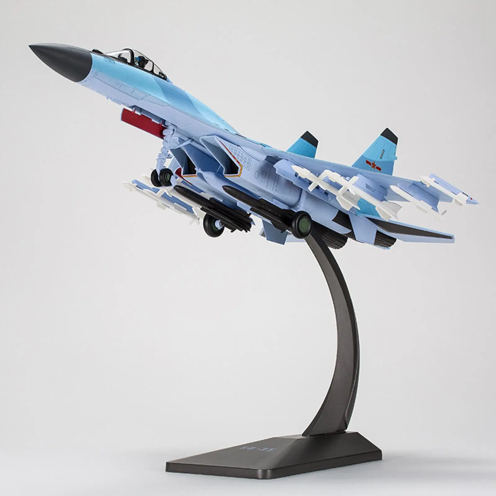 

Diecast Fighter High Detailed 1/48 SU35 Aircraft Airplane with Base for Livingroom Cafes Cabinet Bookshelf Desktop Decoration