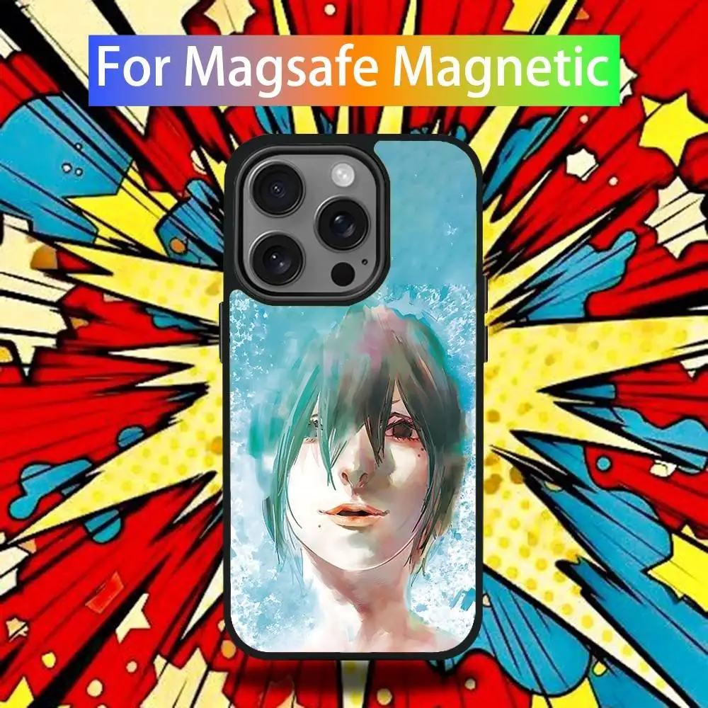 Capa de telefone anime fire p-punch para iphone 17,16,15,14,13,12,11, pro, max, plus, mini, se4, e carregamento magnético sem fio magsafe