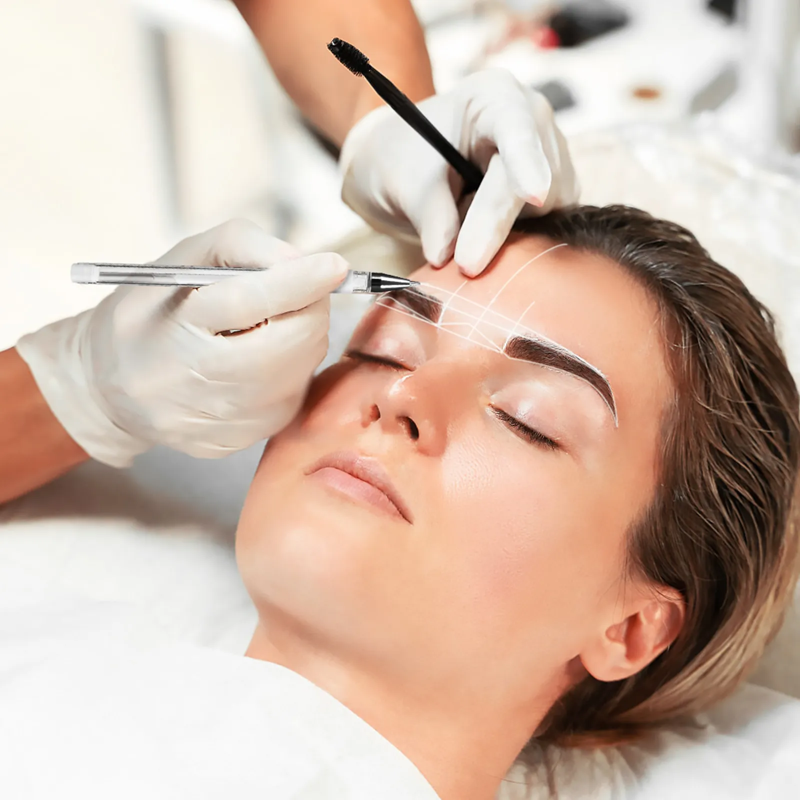 

Набор из 3 водостойких маркеров для разметки кожи, бровей, татуировок, точного позиционирования, стойких, устойчивых к размазыванию, для боди-арта