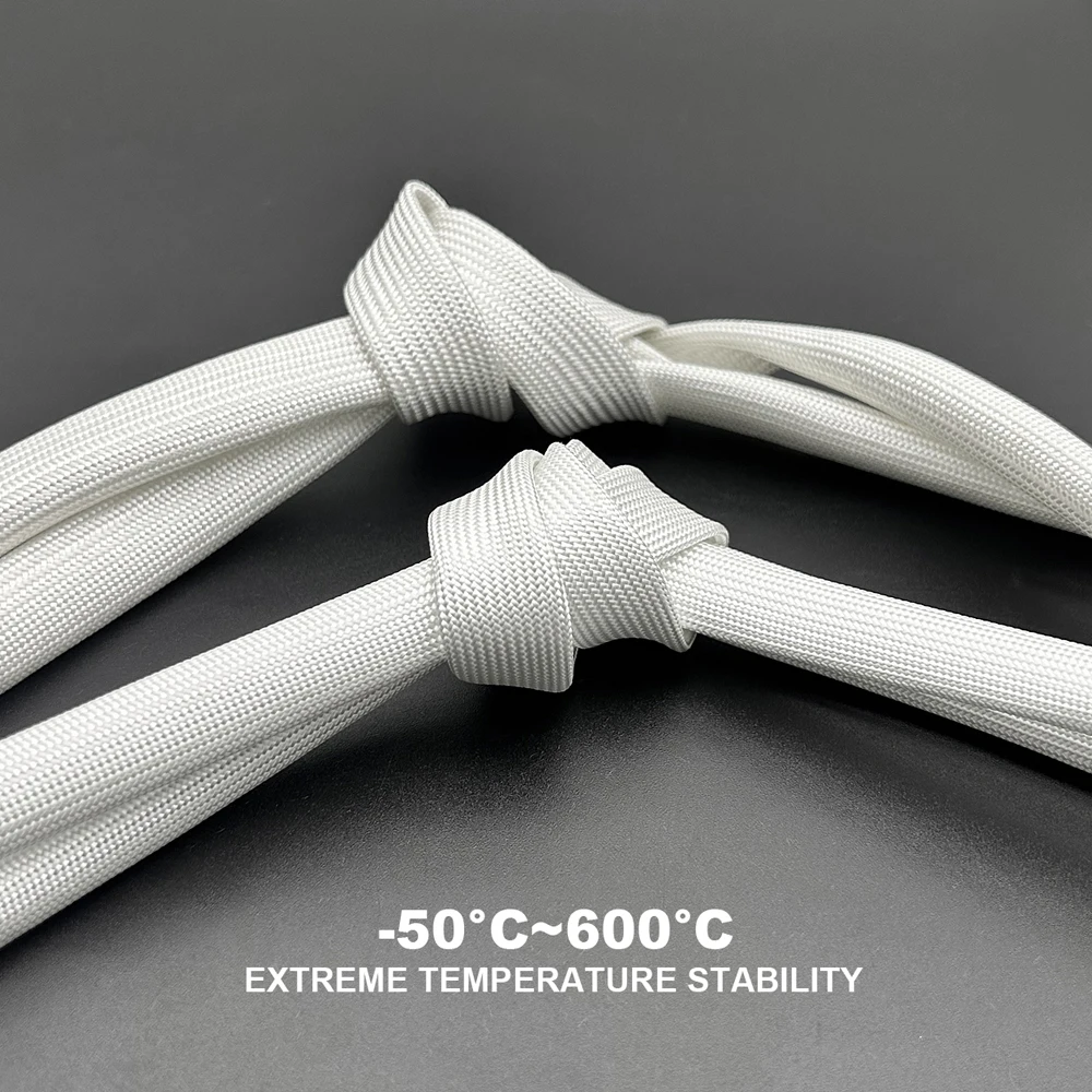 White 600deg C glassfiber sleeve ID 0.5/1/1.5/2/2.5/3/3.5/4/5/6/7/8/9/10/12/14/16/18/20/25/30/35mm Fireproof/thermal insulation