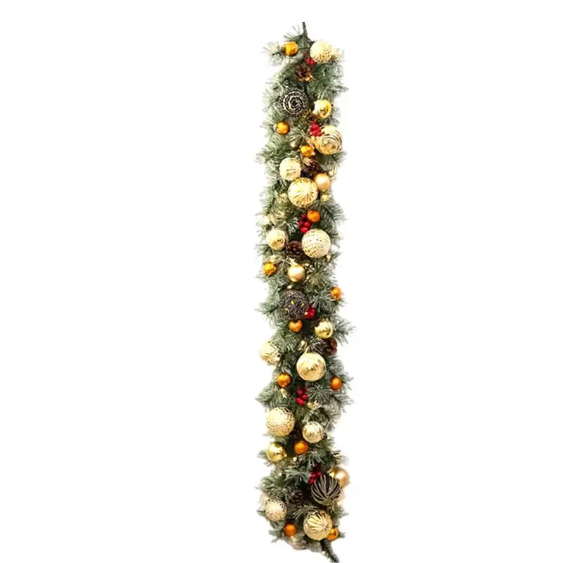 Outdoor Garland With Lights 53-Inch Artificial Garland With 8 Changeable Lights Battery Operated Tree Garland Christmas