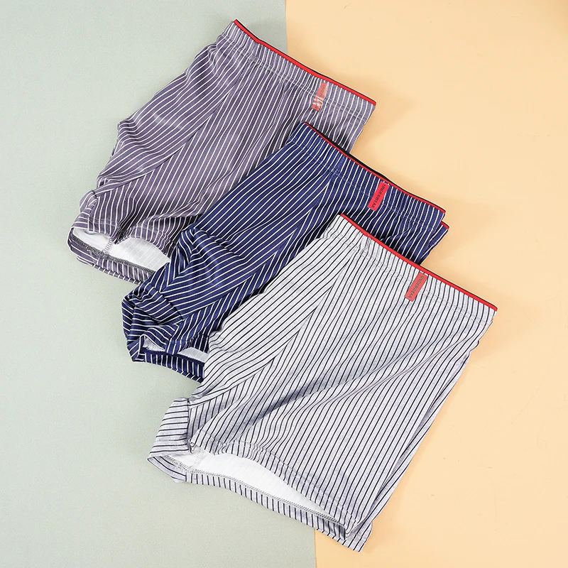 4 Pcs Men Boxer Shorts Underwear Sexy Striped Lingerie Panties Boxershorts Men Undeerwear Fashion Underpants