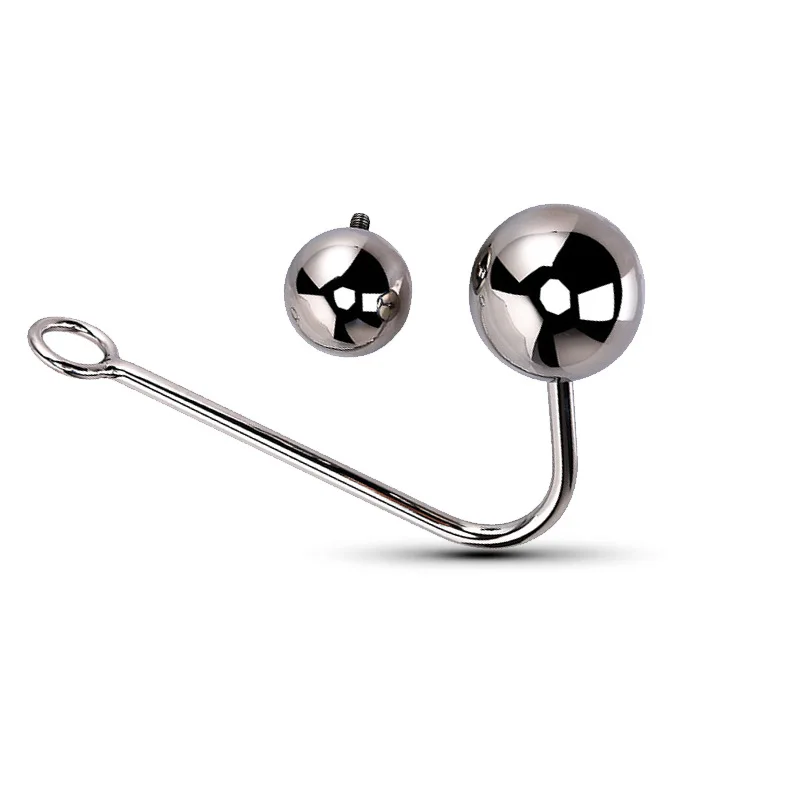 Stainless Steel Metal Anal Plug Double Ball Anal Extender Gay BDSM Anal Hook Sex Toy for Man Butt Hook Dilator Prostate Massager