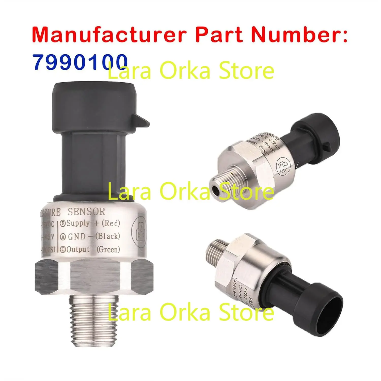 مستشعر ضغط 100 رطل لكل بوصة مربعة، ضغط مبرد زيت الوقود 7990100 متوافق مع EFI وتسجيل البيانات (1/8 بوصة NPT، 0.5 فولت إلى 4.5 فولت) #2