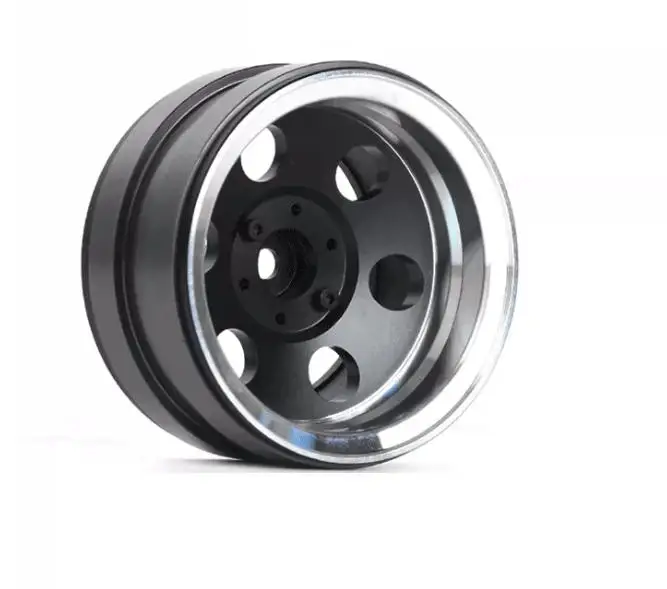 D1RC 2.2Inch 4pcs Gunmetal Aluminum Deep-Dish Negative Offset Wheel Rims for 1/10 RC Crawler TRX-4 SCX10 III Upgrade Part
