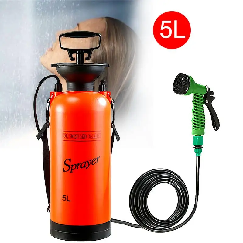 5L/8L Portable Outdoor Camping Pressure Shower Multi-Function Bath Sprayer Watering Flowers Car Washing Small Sprayer For car